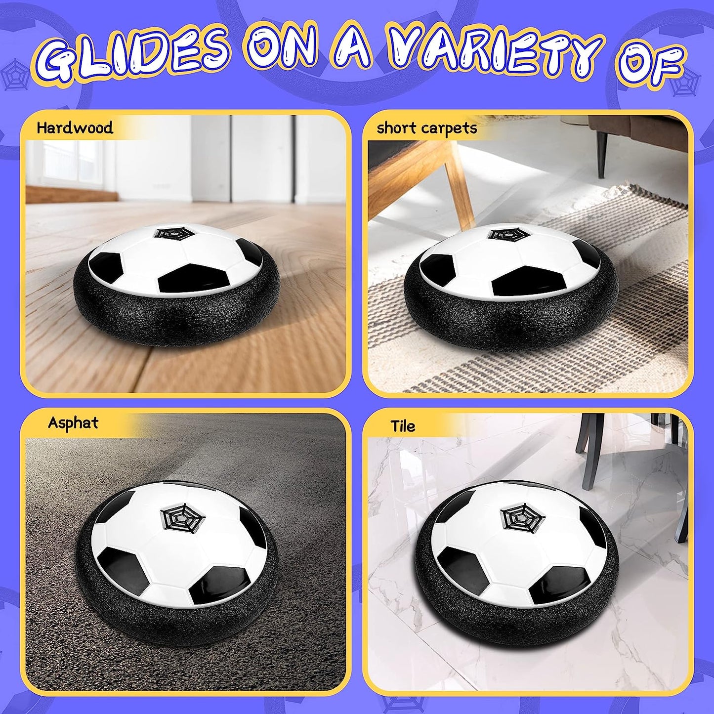 New Hover Soccer Ball for Kids – Indoor Floating Soccer Toy with LED Lights