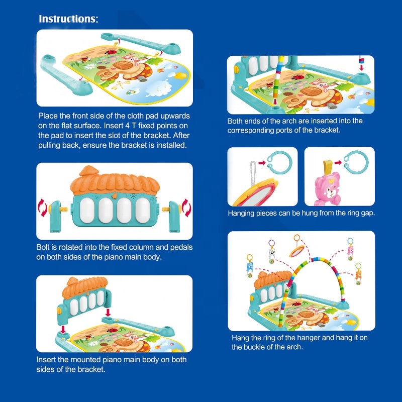 3-in-1 Newborn Baby Play Gym Piano Fitness Play Mat – Interactive, Fun & Developmental