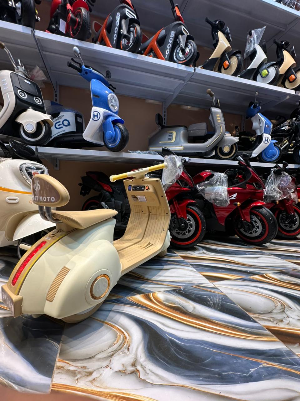 12V Vespa Style Electric Ride-On Scooter – Available in Kids & Adult Sizes