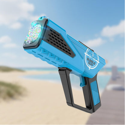 Bubble Machine Gun – 8-Hole Bubble Blower with LED Lights for Kids' Outdoor Fun