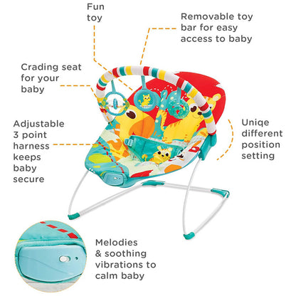 Mastela Baby Bouncer with Attached Toy Bar – Soothing & Fun Infant Seat