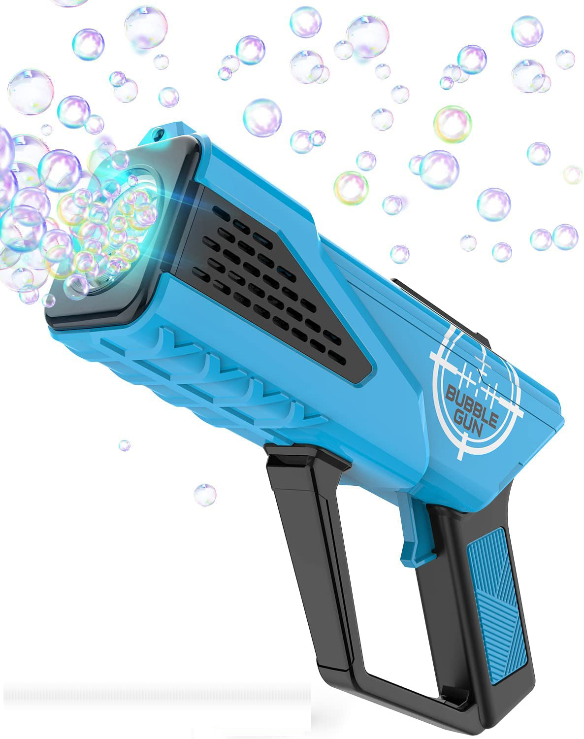 Bubble Machine Gun – 8-Hole Bubble Blower with LED Lights for Kids' Outdoor Fun