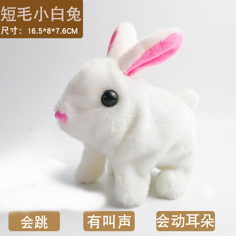 Soft Plush Electric White Rabbit – Interactive Pet Toy That Walks, Talks & Moves Ears