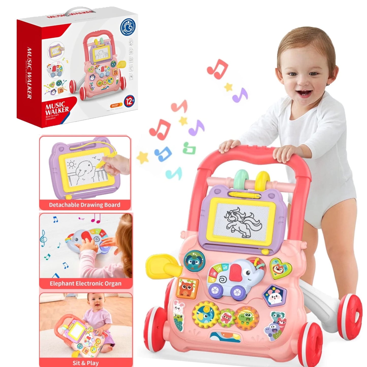 Haunger Baby Activity Walker with Lights & Music – Fun & Safe Walking Support for 6M+