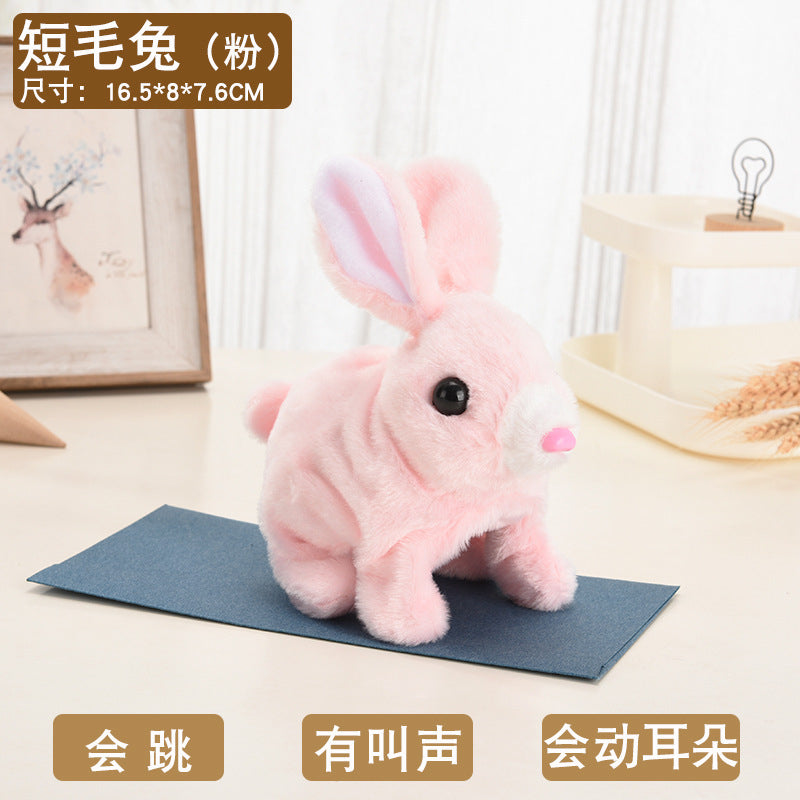 Soft Plush Electric White Rabbit – Interactive Pet Toy That Walks, Talks & Moves Ears
