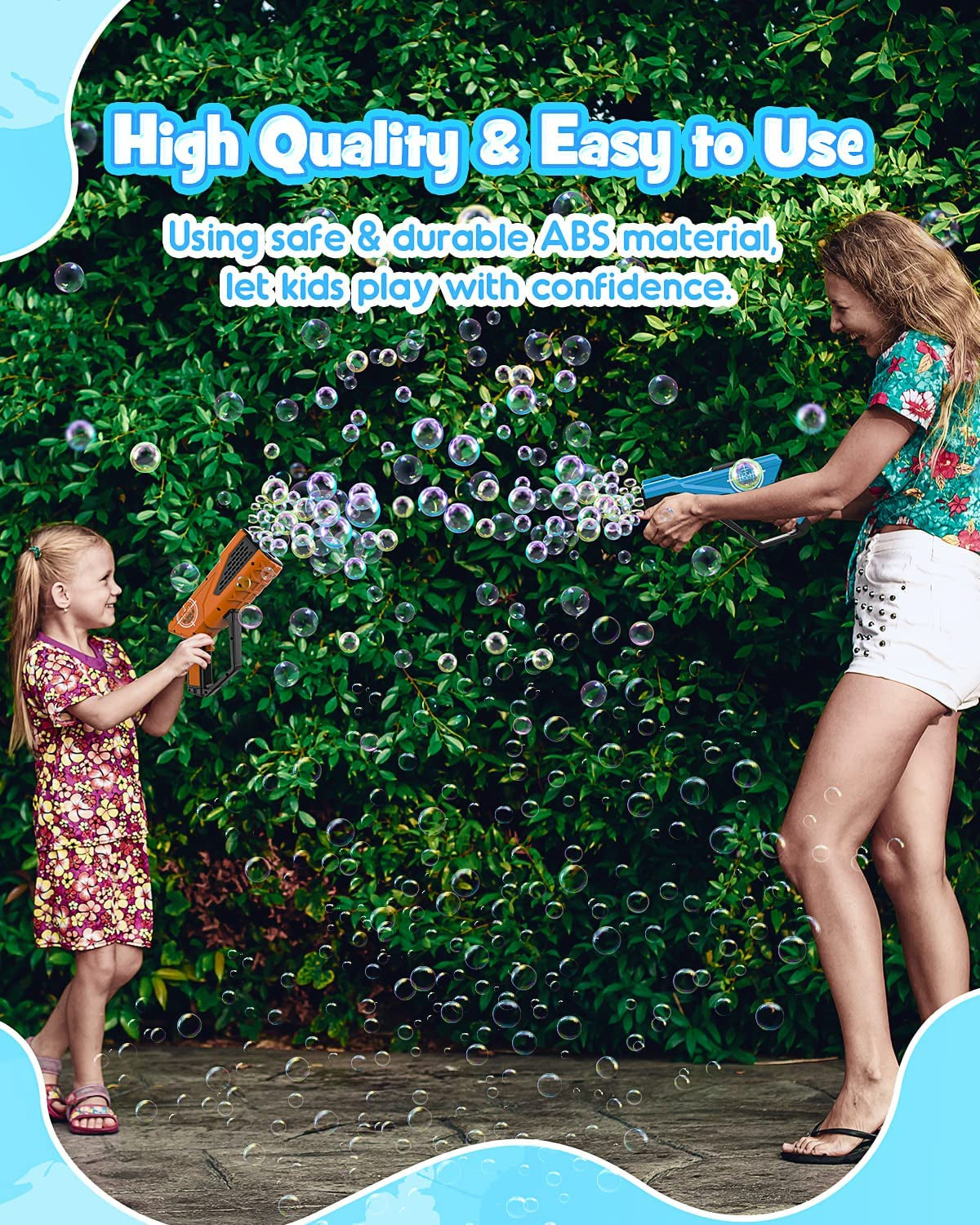 Bubble Machine Gun – 8-Hole Bubble Blower with LED Lights for Kids' Outdoor Fun