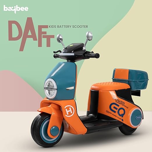 Baybee Daft Kids Electric Vespa Scooter 12V Battery Operated Ride-On Bike for Toddlers & Young Children