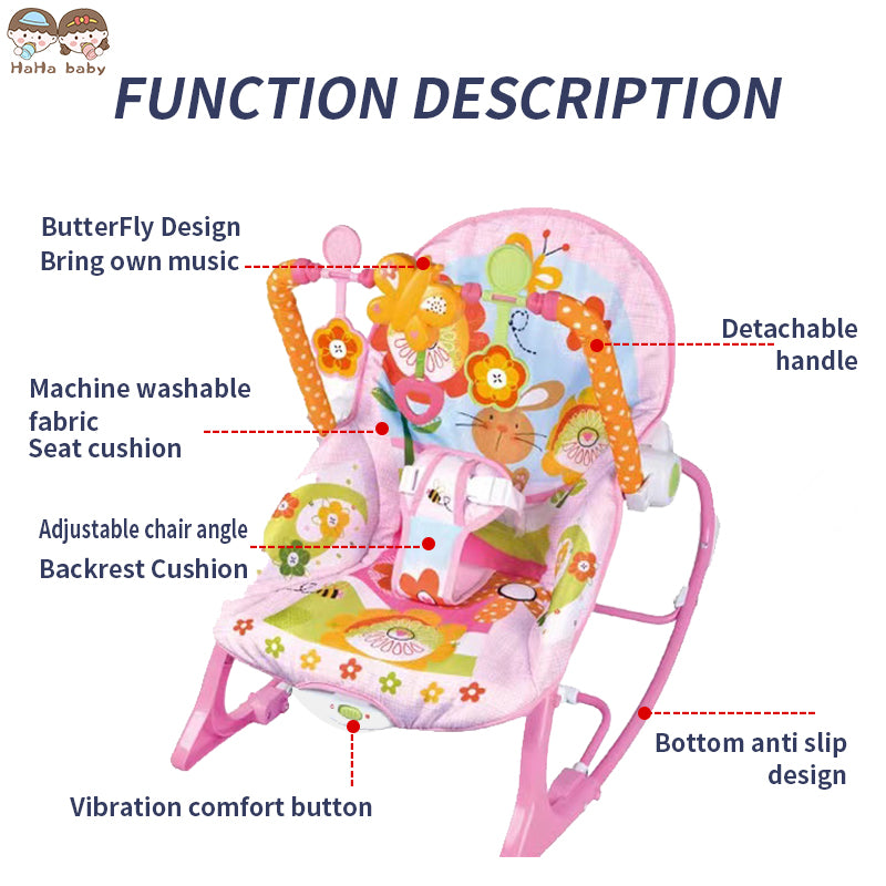 Tiibaby Infant-to-Toddler Rocker – Adjustable Bouncer & Soothing Chair for Baby Comfort