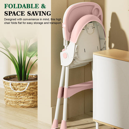 2-in-1 Convertible Baby High Chair & Swing – Floral Pink
