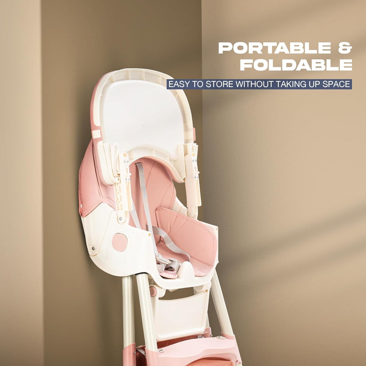 2-in-1 Convertible Baby High Chair & Swing – Floral Pink