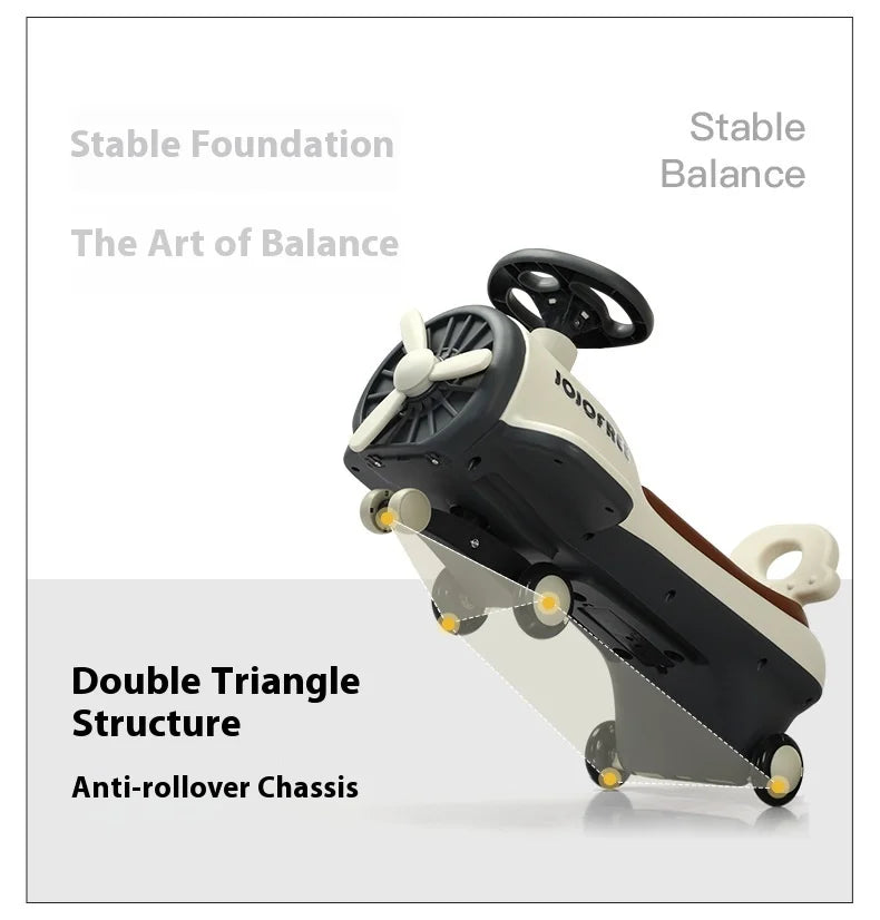 Kids Airplane Style Ride-On Push & Sliding Toy Car