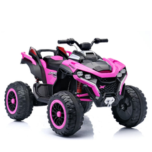 Costway Kids Ride on ATV, 12V 4 Wheeler Quad Toy Vehicle with LED Lights