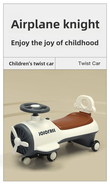 Kids Airplane Style Ride-On Push & Sliding Toy Car