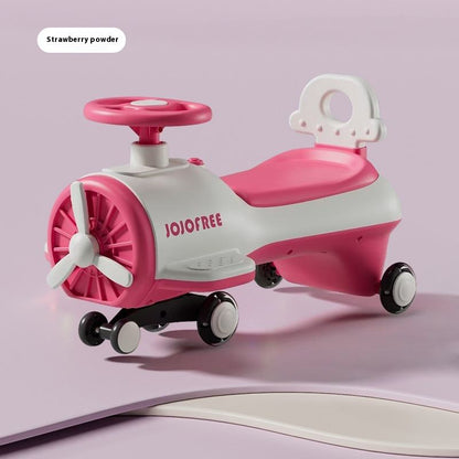 Kids Airplane Style Ride-On Push & Sliding Toy Car