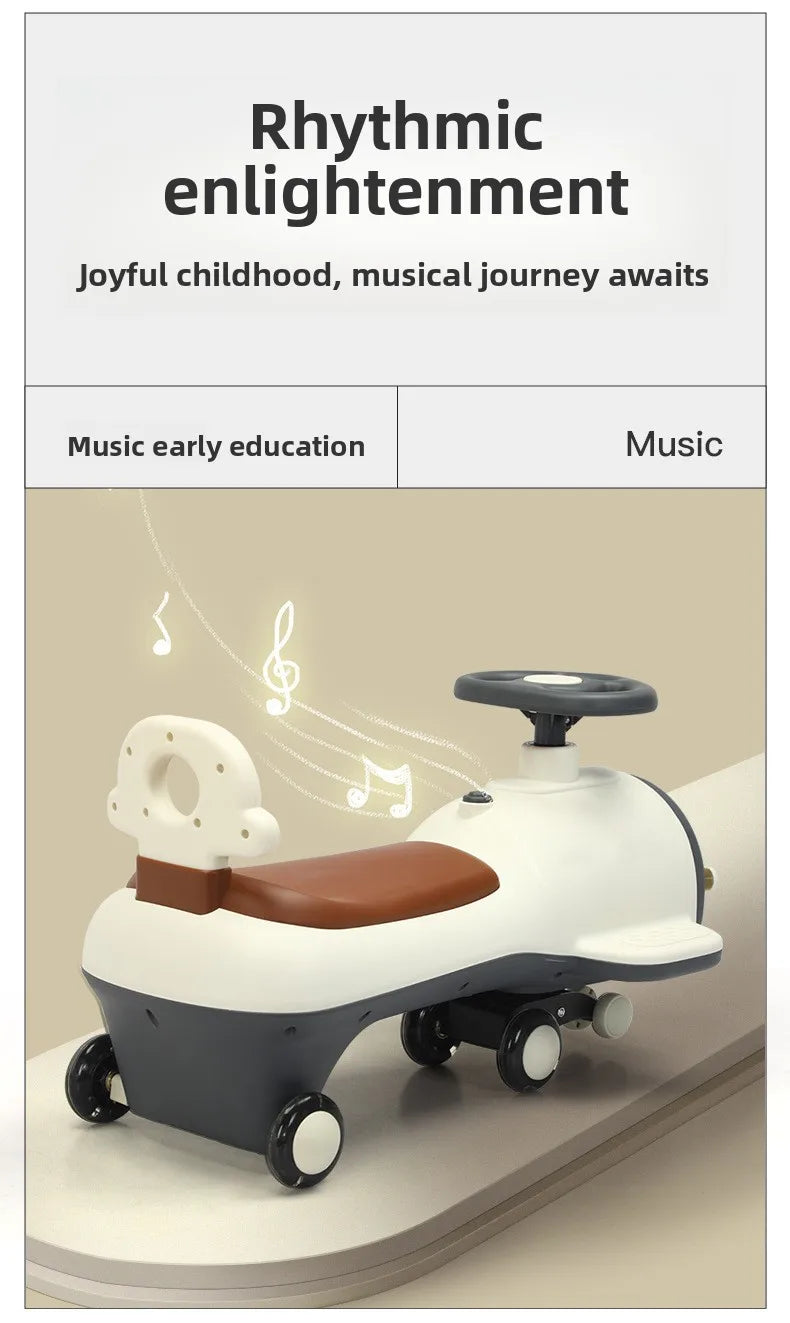 Kids Airplane Style Ride-On Push & Sliding Toy Car