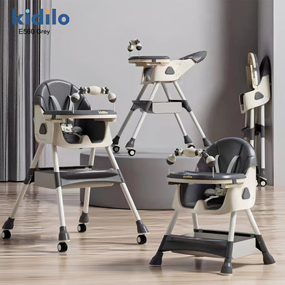 2-in-1 Convertible Baby High Chair & Swing – off White/Grey