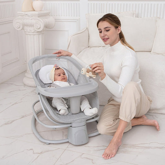 Mastela 4-in-1 Multi-Functional Fold-Up Bassinet Swing with Tray & Net