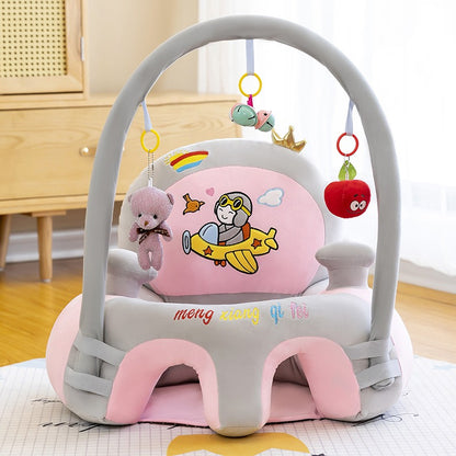 Baby Rattle Sofa Seat – Soft & Supportive Chair with Toy Rod & Washable Cover