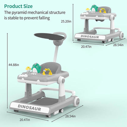 Dino 5-in-1 Multifunctional Baby Walker – Stroller, Jumper, Activity & Adjustable Speed Walker with Sun Shade