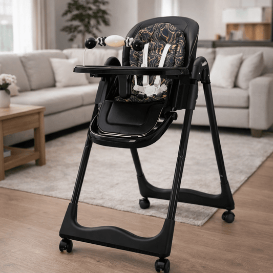 2-in-1 Convertible Baby High Chair & Swing – Black