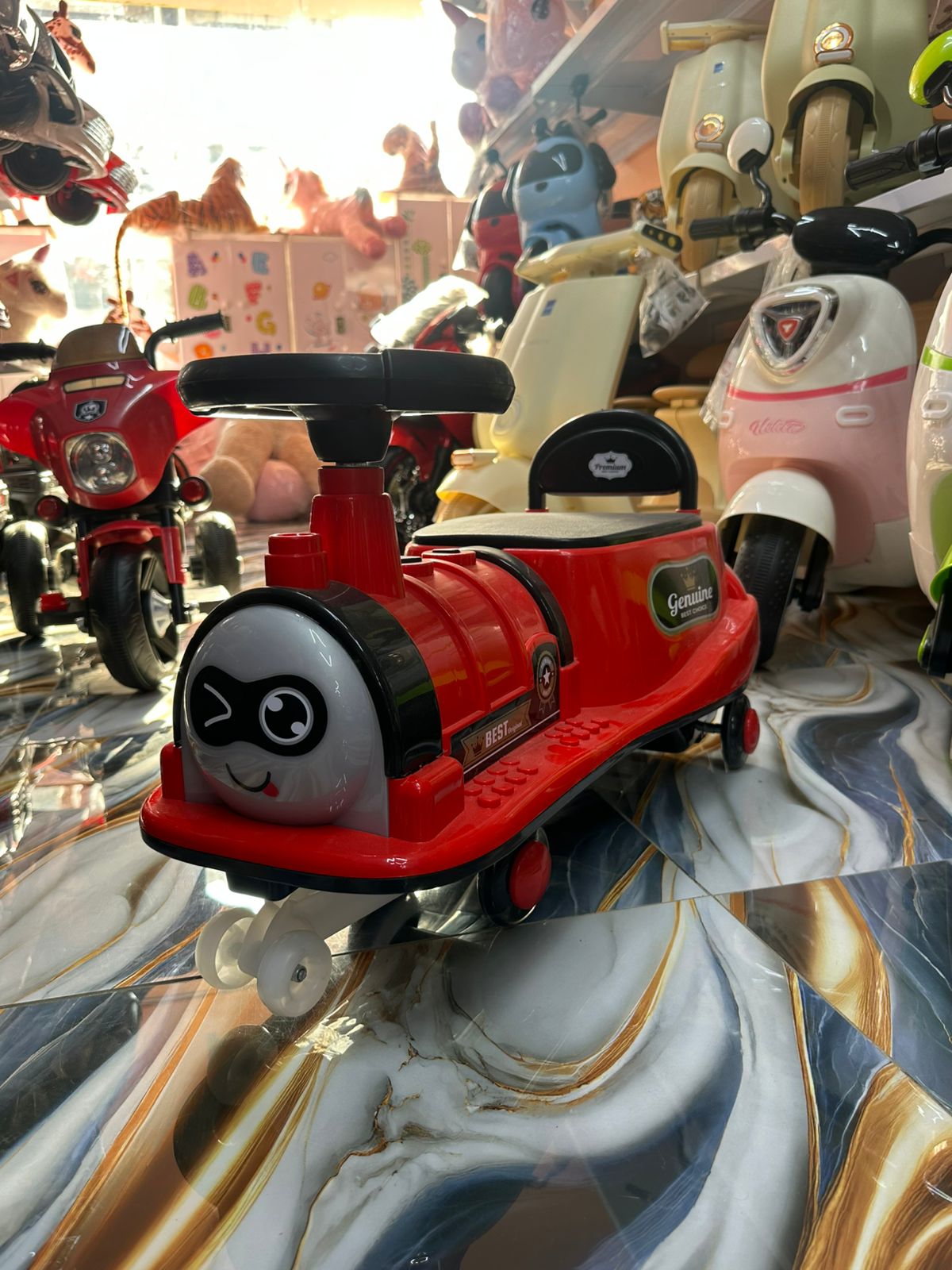 Kids Cartoon Train Design Ride-On Push & Sliding Toy Car