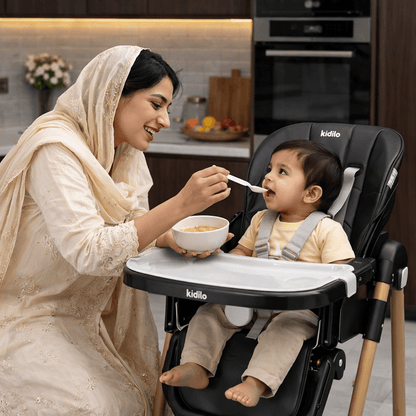 2-in-1 Convertible Baby High Chair & Swing – Black