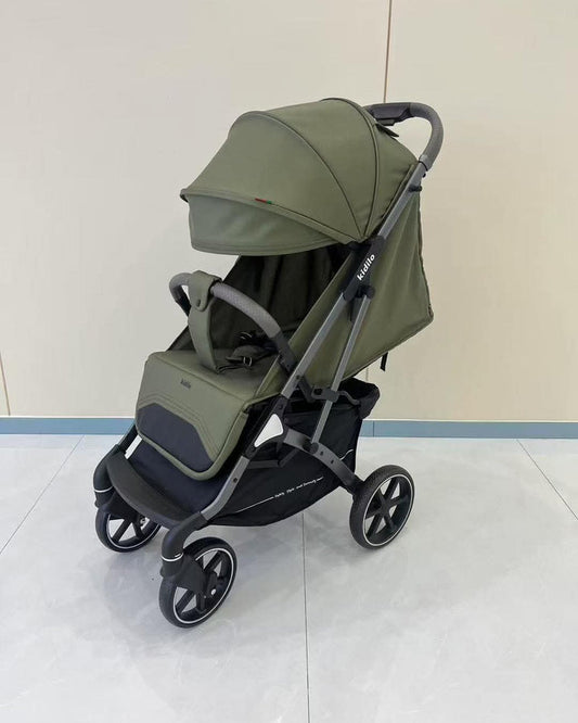 Soft-Ride Foldable Baby Stroller-Army Green And Brown