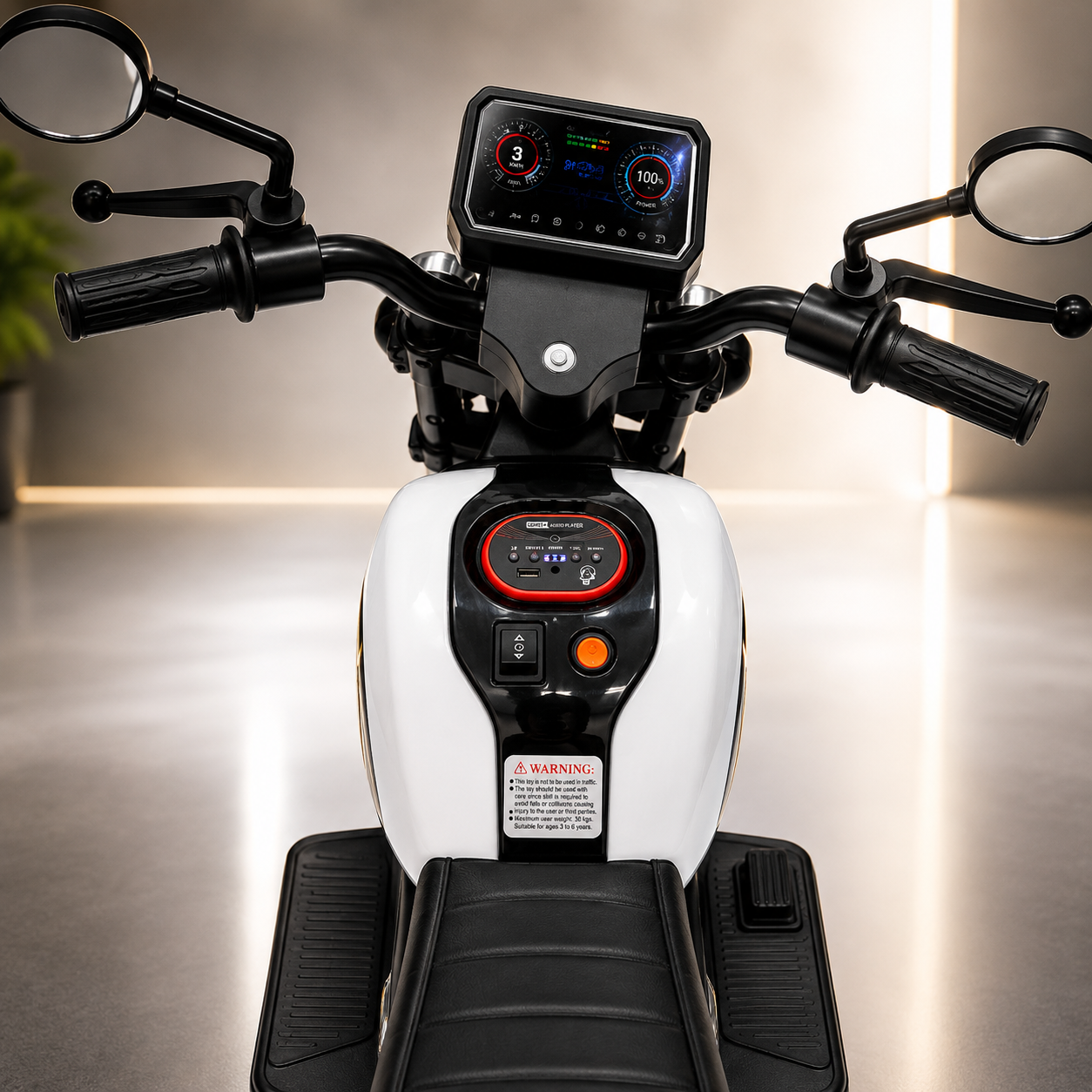 Traffic Police Kids Electric Ride-On Bike | 3-Wheel Battery Powered Police Motorcycle with LED Light & Siren