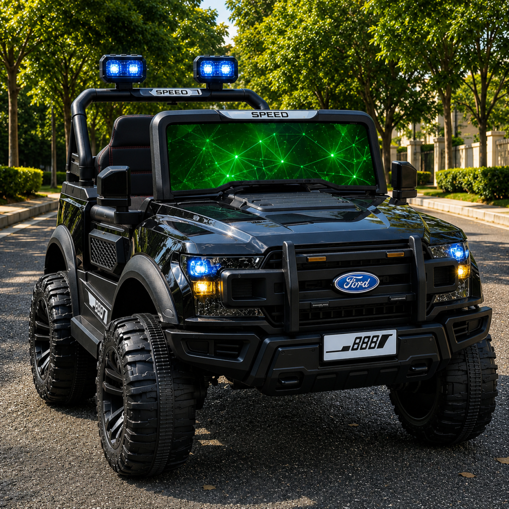 Ford Style Kids Electric Ride-On Jeep – 12V Battery Powered SUV with LED Lights & Remote Control