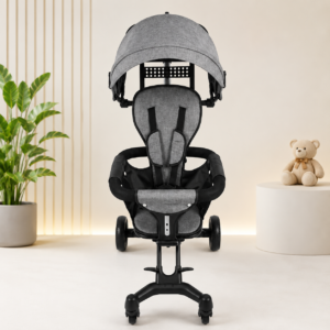 Portable Foldable Baby Stroller – Lightweight Travel Stroller with Adjustable Canopy & Safety Harness