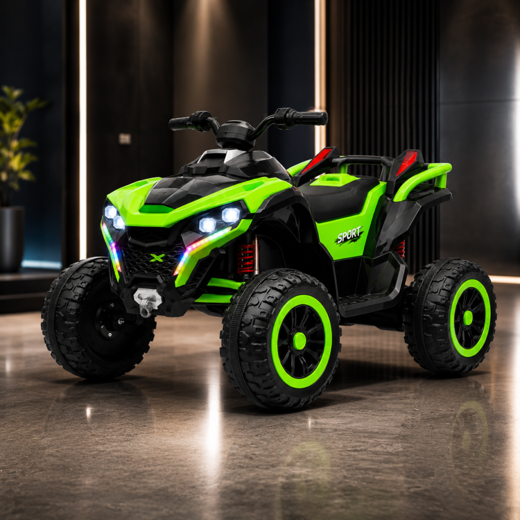 Safari Adventure Kids Electric ATV Quad Bike | 4-Wheel Battery Powered Ride-On with LED Lights & Off-Road Tires thumbnail 2