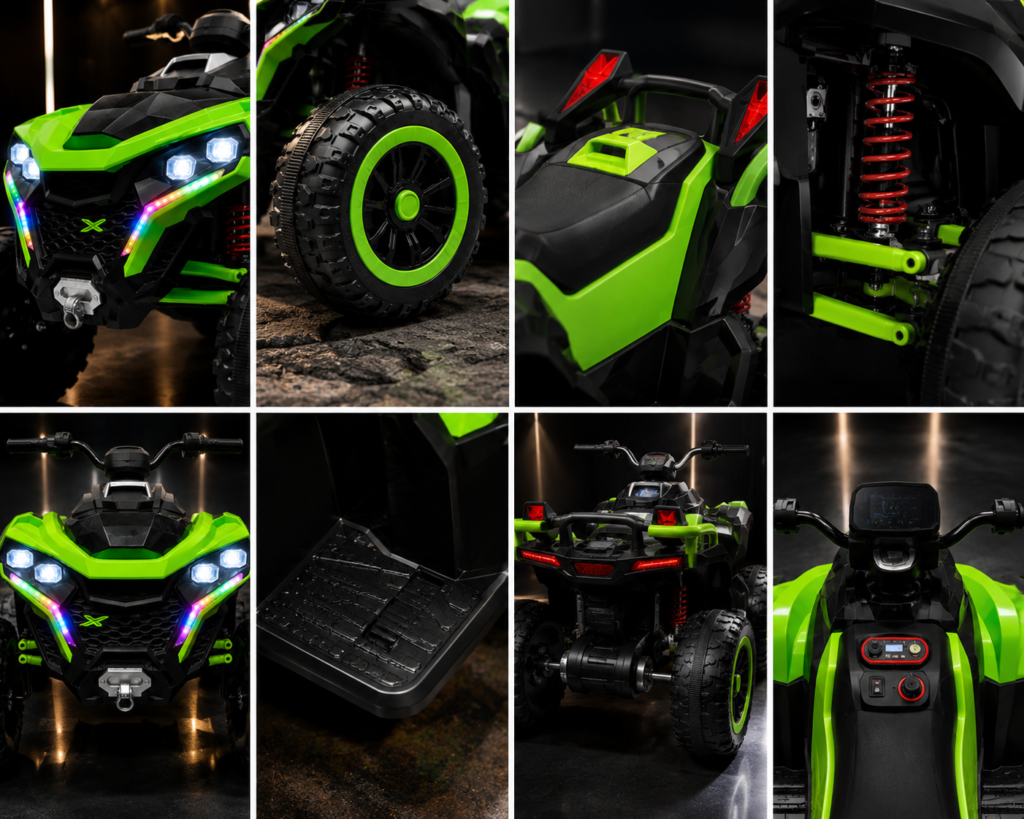 Safari Adventure Kids Electric ATV Quad Bike | 4-Wheel Battery Powered Ride-On with LED Lights & Off-Road Tires thumbnail 4