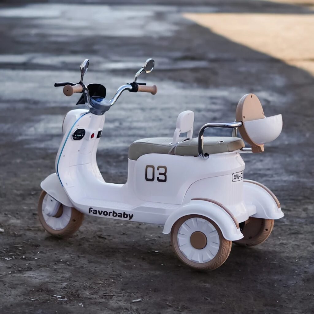Two-Seater Vespa Kids Ride-On Scooter – Electric Vespa Ride-On Bike for Kids with Comfortable Two-Person Seat thumbnail 3