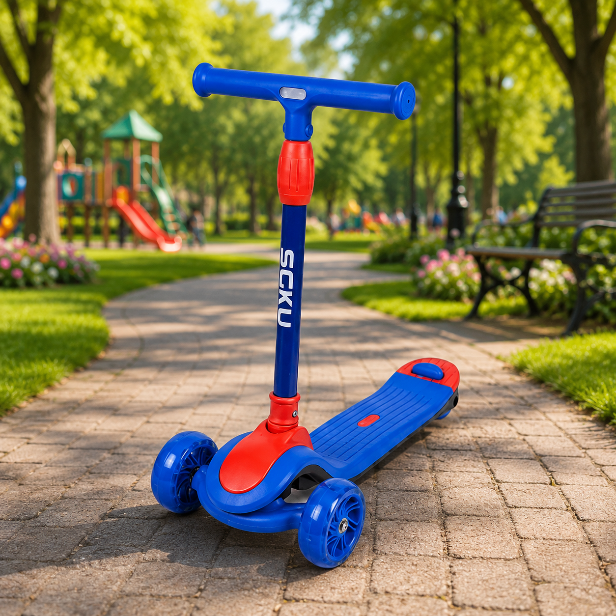 3-Wheel Kids Kick Scooter with Adjustable Handlebar, Lean-to-Steer Design, LED Wheels, Anti-Slip Deck & Rear Foot Brake | Toddler Scooter for Boys & Girls Ages 3–8