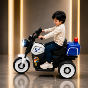 Traffic Police Kids Electric Ride-On Bike | 3-Wheel Battery Powered Police Motorcycle with LED Light & Siren