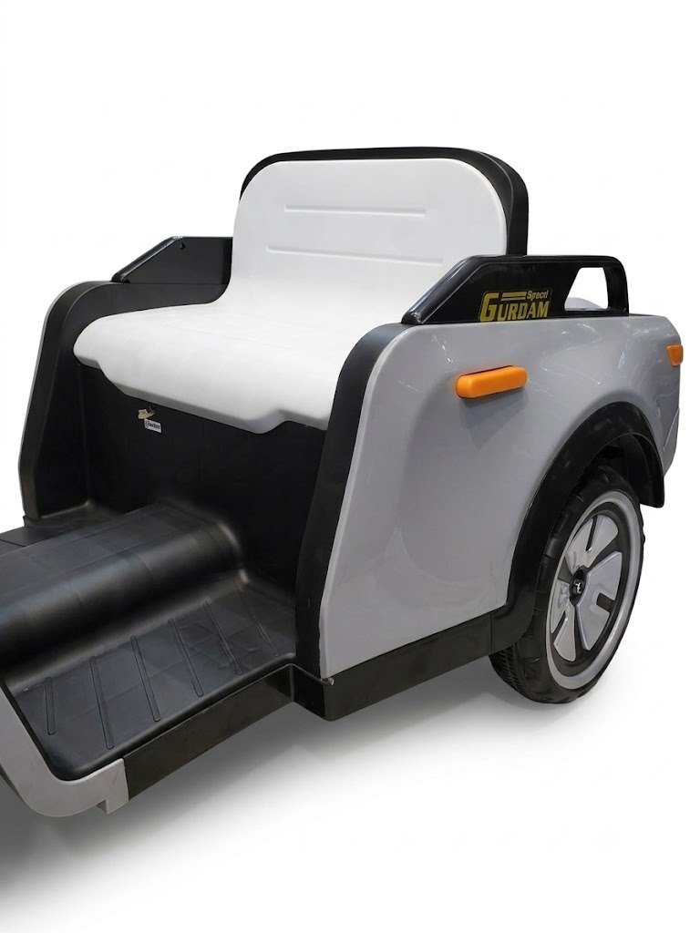 Buggy Vespa Kids Electric Ride On Scooter 12V Rechargeable 3-Wheel Bike – Grey