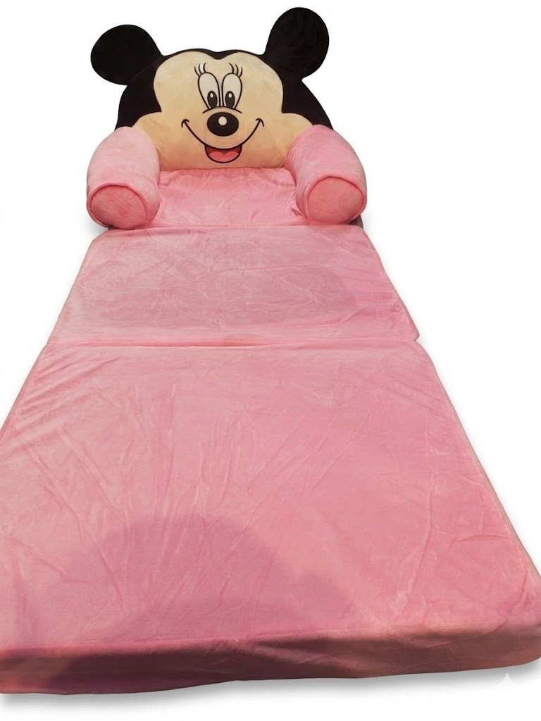 Pink Minnie Mouse Kids Sofa – 3-Panel Foldable Baby Sofa & Comfortable Kids Seating Chair thumbnail 3