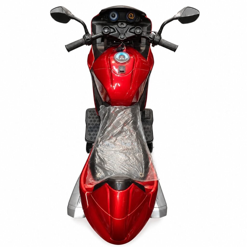 Hayabusa Style 12V Kids Electric Ride On Sports Motorcycle with LED Lights, Training Wheels & Rechargeable Battery – Red thumbnail 2