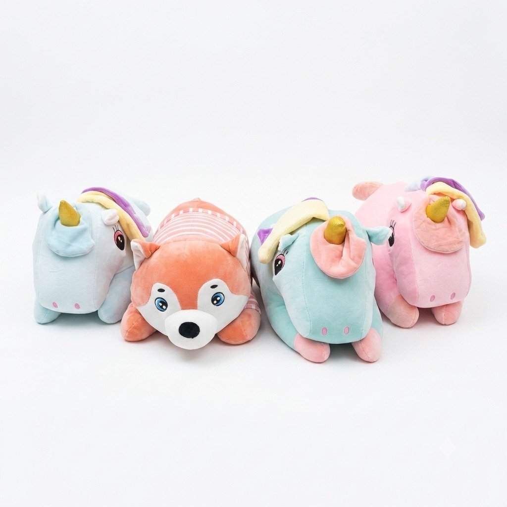 Unicorn teddy pillow with blanket