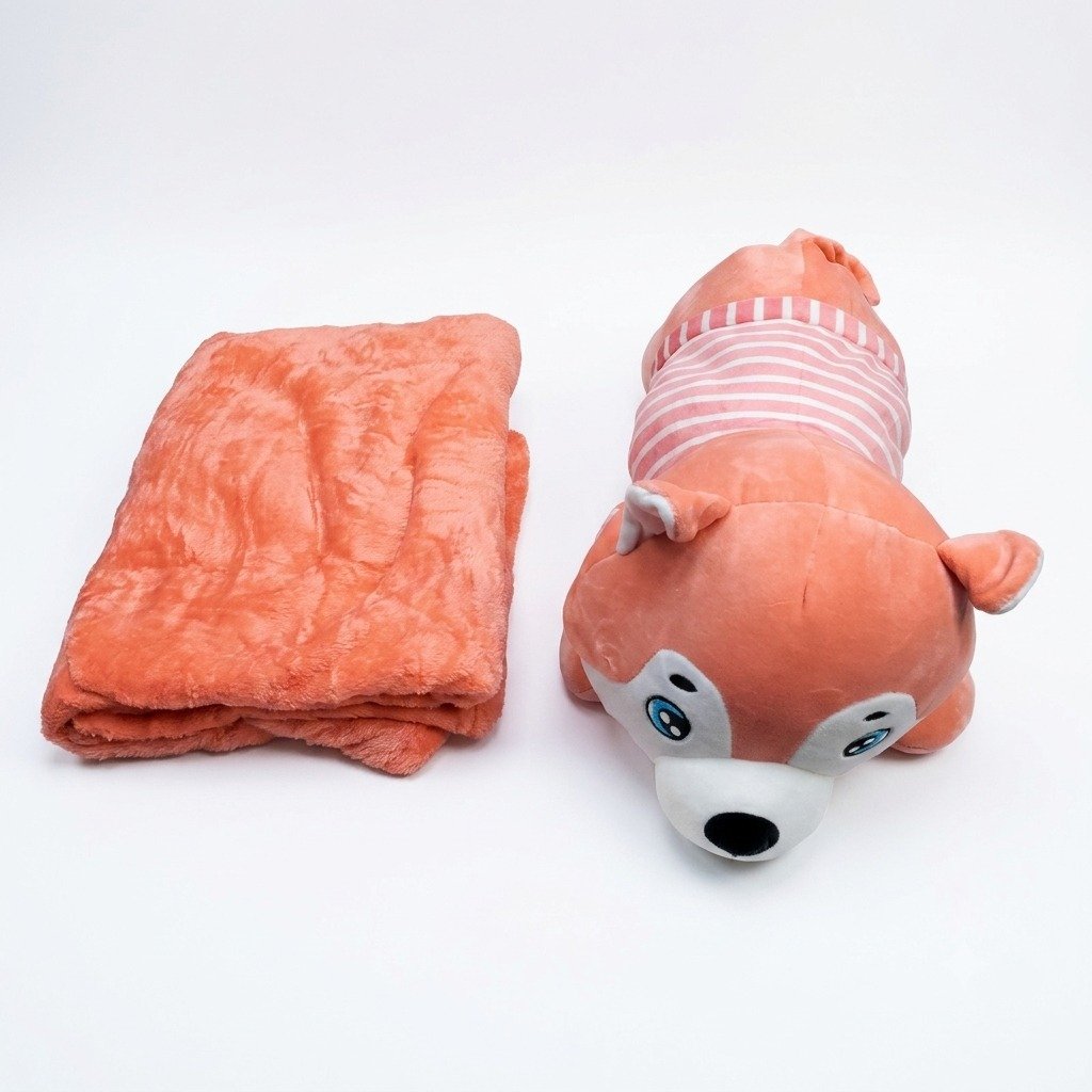 Unicorn teddy pillow with blanket