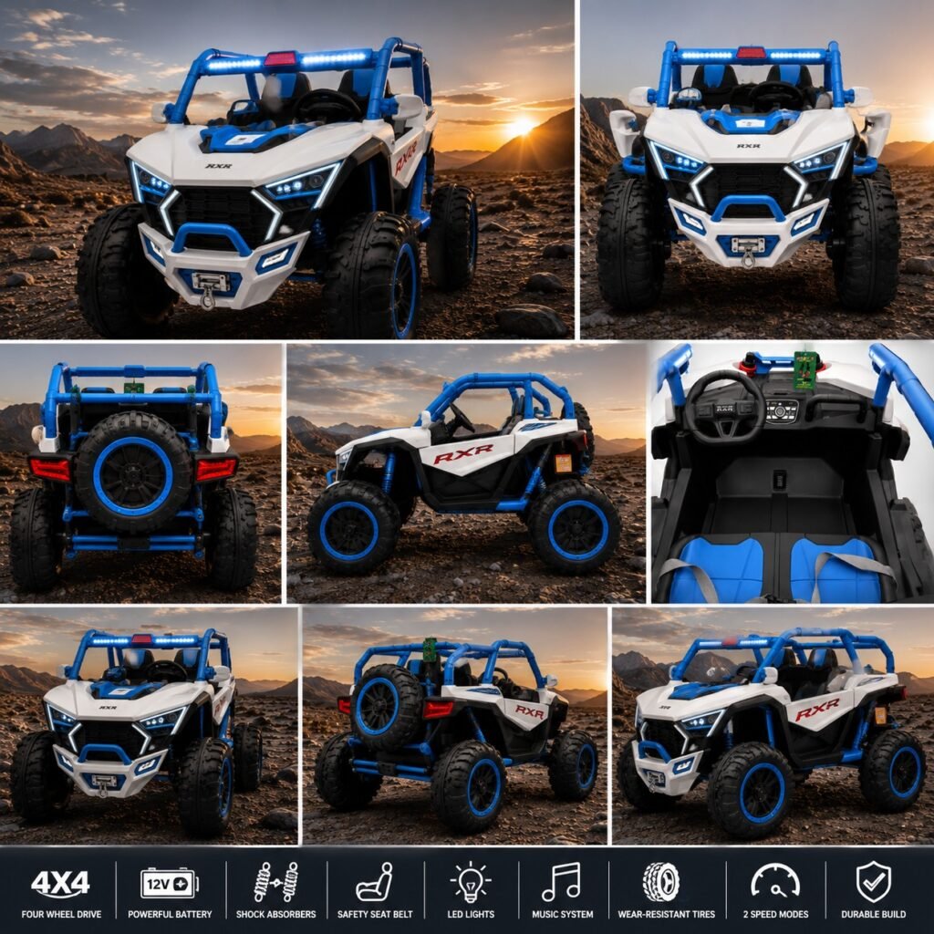 24V 4x4 Kids Electric Ride-On UTV with Remote Control, LED Lights & Music | Premium Off-Road Battery Powered Jeep thumbnail 3