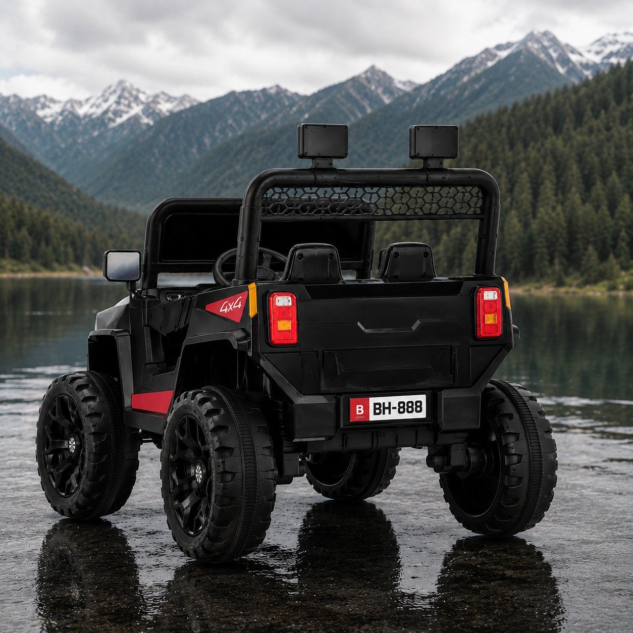 12V Kids Ride-On Electric Jeep 4x4 Style SUV with LED Lights, Music, USB, Remote Control & Rechargeable Battery – Off-Road Ride On Car for Boys & Girls - Image 2