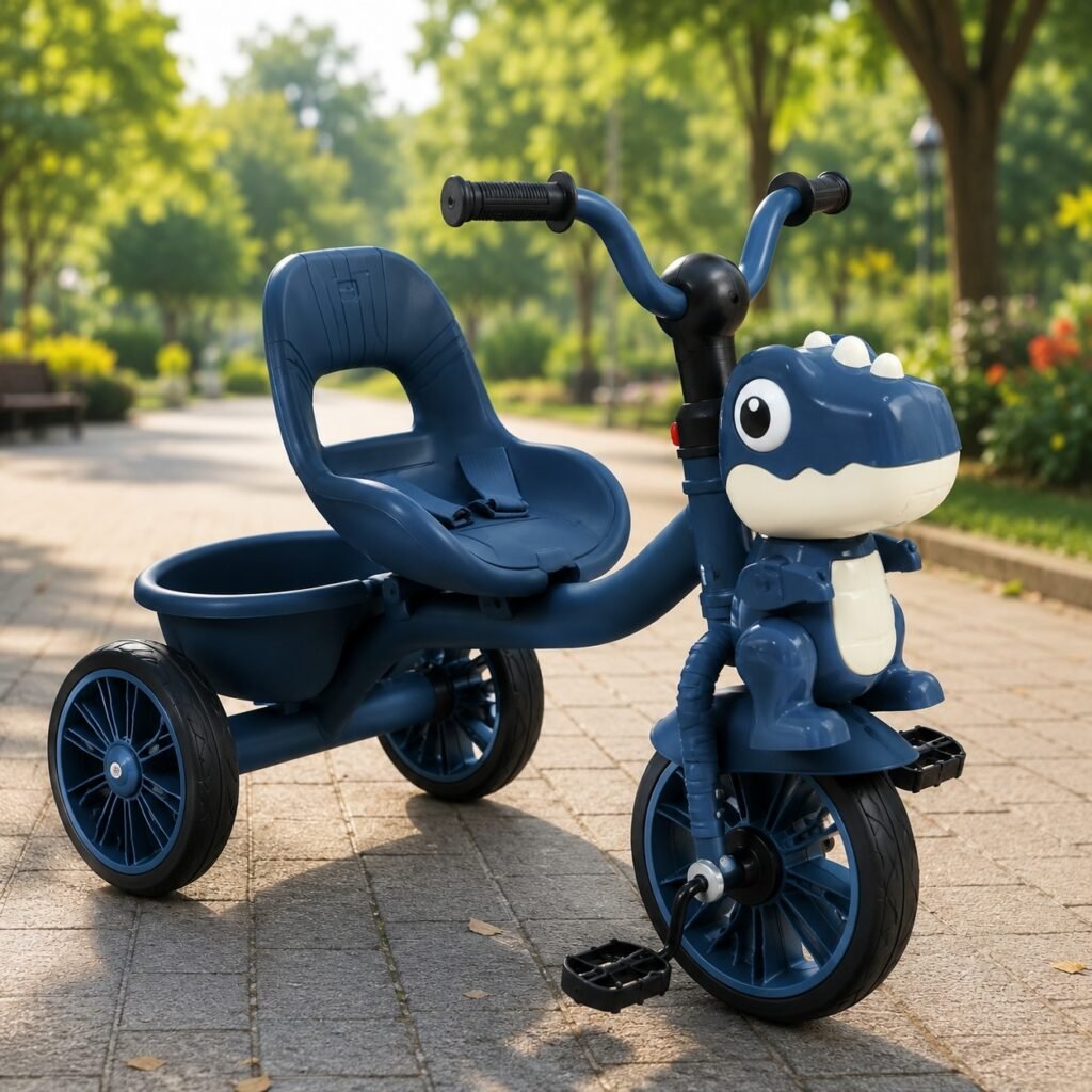 Dinosaur Kids Tricycle with Basket – 3-Wheel Pedal Bike for Toddlers | Stable & Safe Ride-On Bicycle thumbnail 2