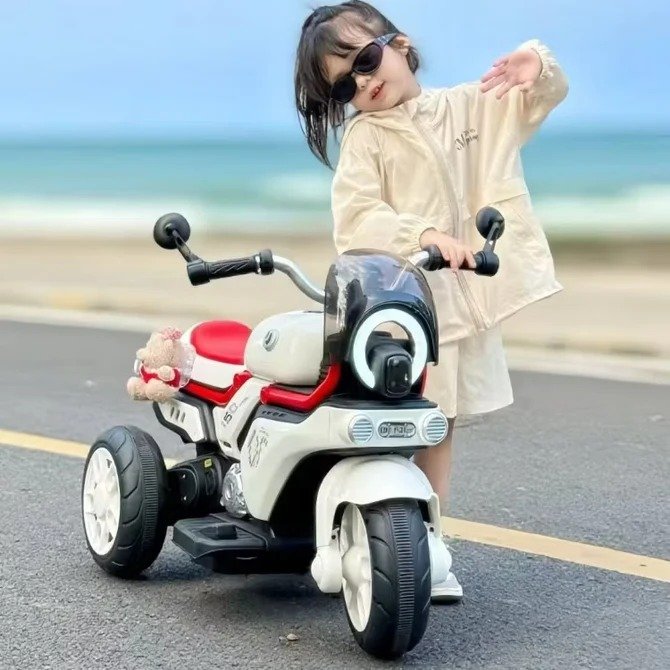Mini Sports Ride-On Electric Bike for Kids | 3-Wheel Battery Powered Motorcycle with LED Headlight, Music & Training Wheels