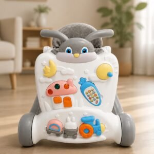 Premium 3-in-1 Baby Activity Walker with Music, Interactive Toy Panel & Comfortable Seat | Anti-Fall Learning Walker for Toddlers