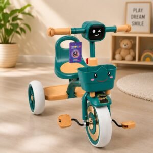 Kids 3-in-1 Tricycle with Pedals, Storage Basket & Comfortable Seat – Baby Trike for Toddlers | Indoor & Outdoor Ride-On Bicycle