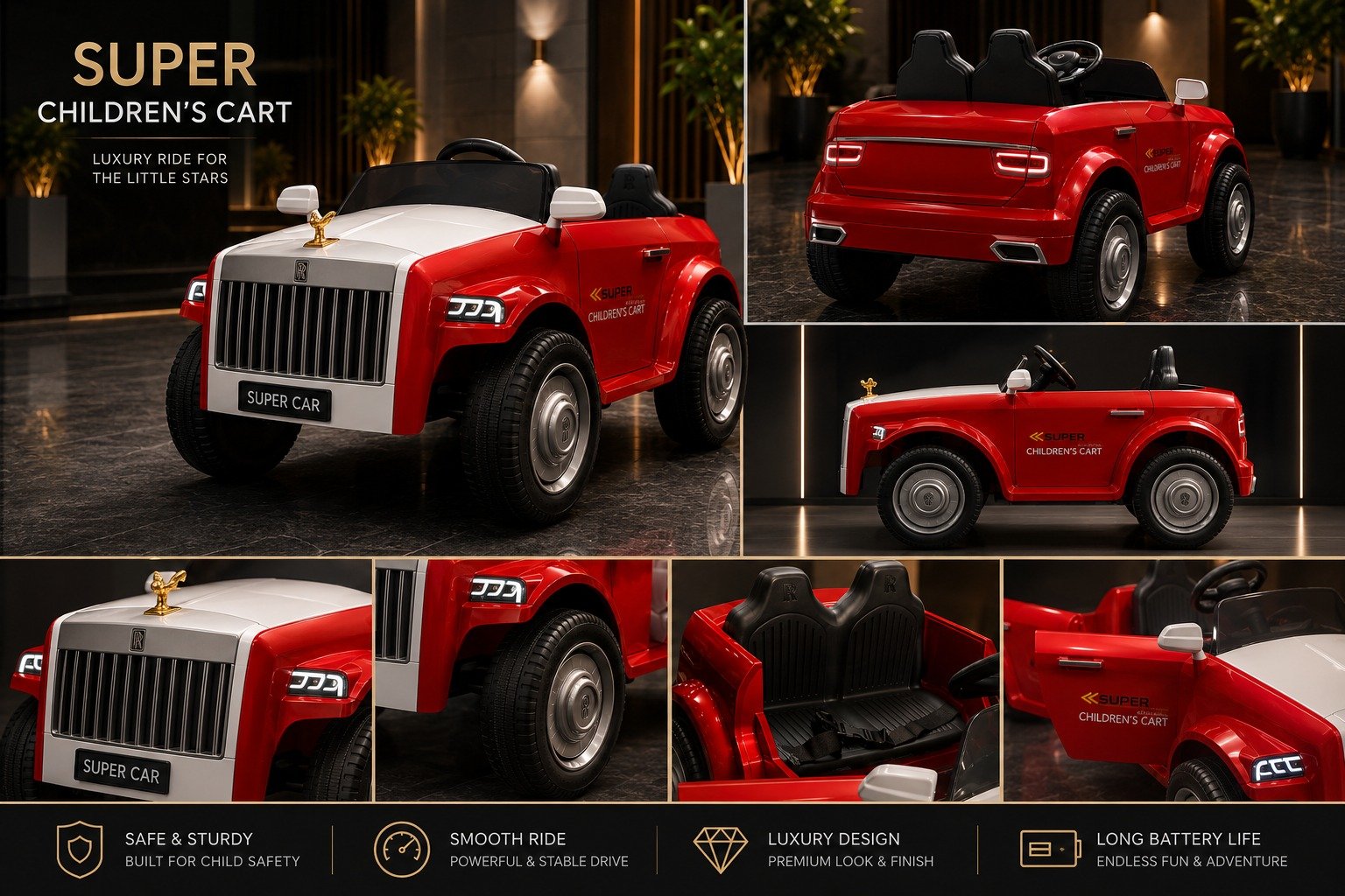 Rolls Roy’s Kids Electric Ride-On Car | Luxury Battery Powered Car for Kids
