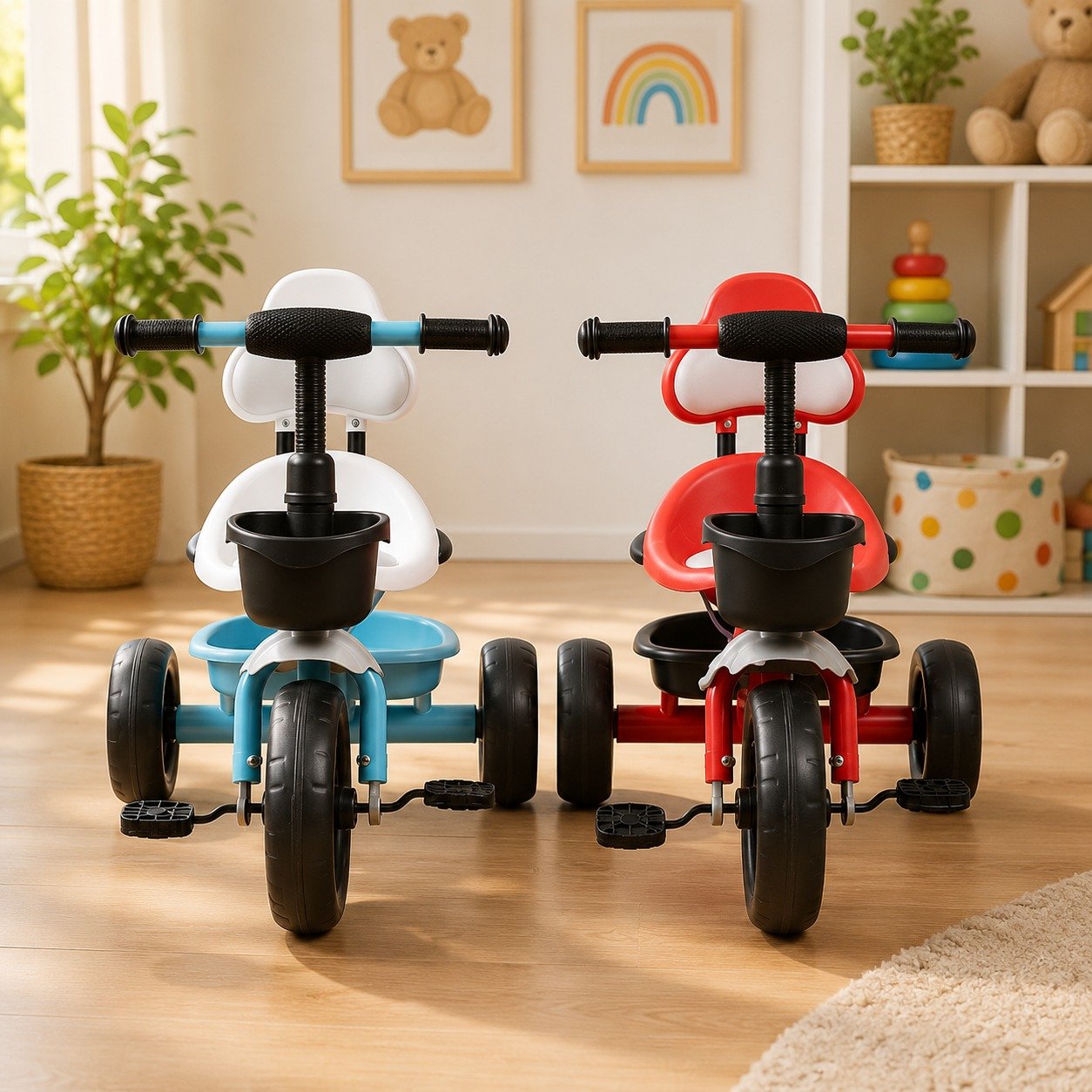Premium Kids Tricycle with Storage Basket & Comfortable Seat | Pedal Trike for Toddlers and Children
