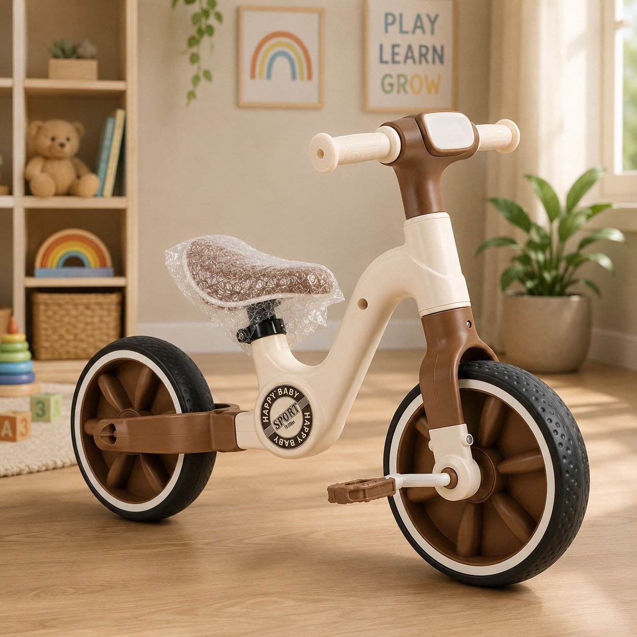 Premium Kids Tricycle with Parent Handle | 2-in-1 Toddler Trike with Removable Training Wheel & Comfortable Seat