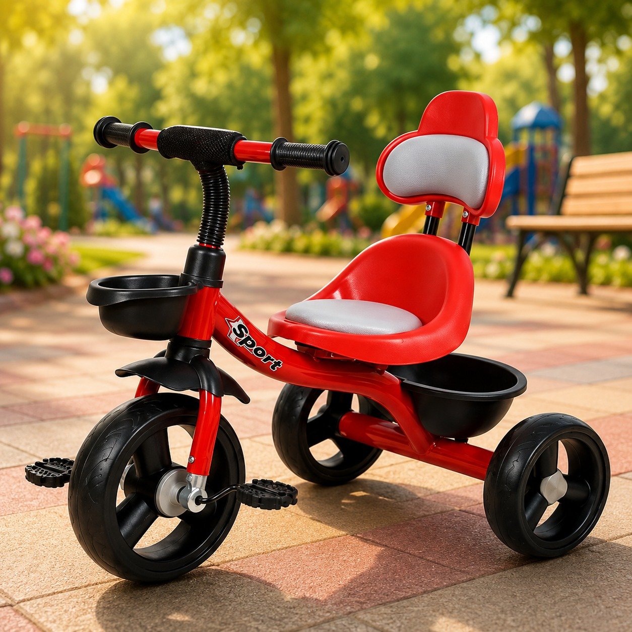 Premium Kids Tricycle with Storage Basket & Comfortable Seat | Pedal Trike for Toddlers and Children